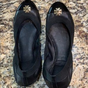 Tory Burch Jolie Cap Toe Leather Ballet Flat